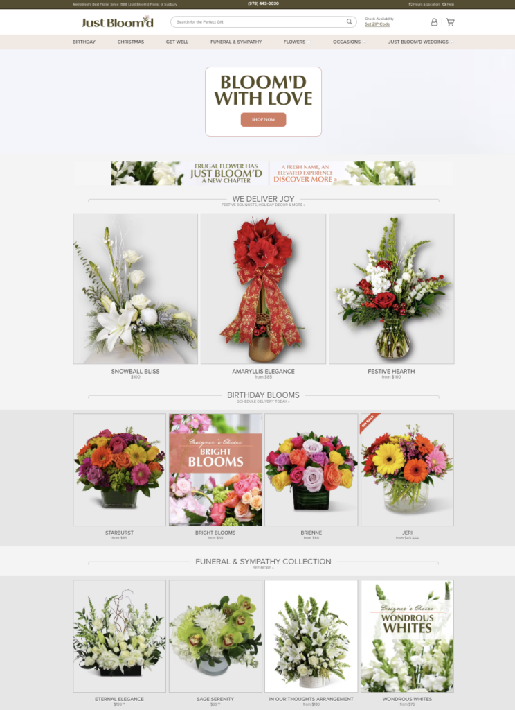 Just Bloom'd Florist Sudbury MA Online Shop